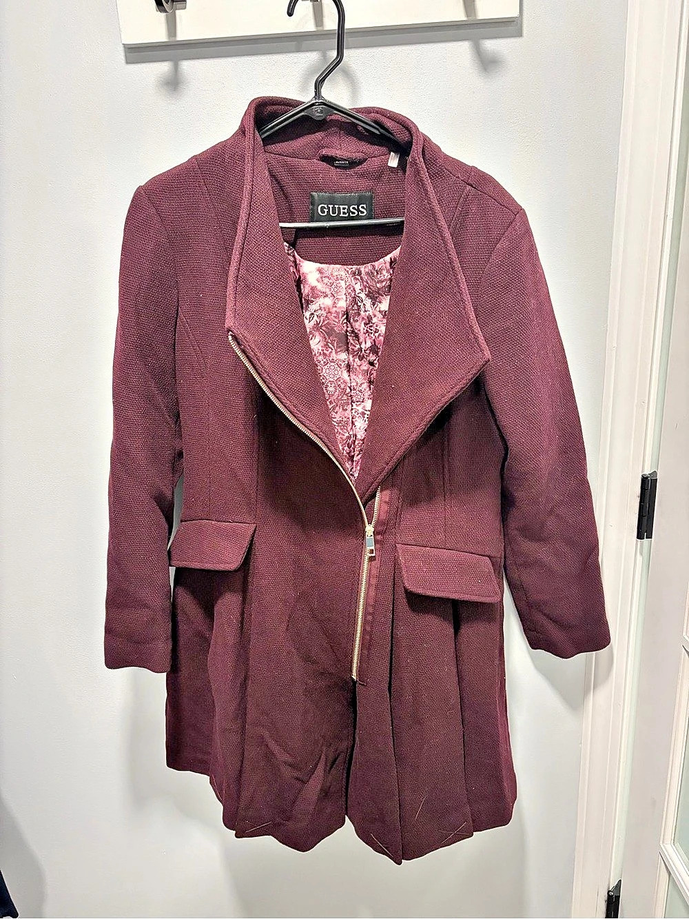 GUESS Purple Floral Coat Juniors Size XL